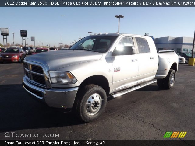 2012 Dodge Ram 3500 HD SLT Mega Cab 4x4 Dually in Bright Silver Metallic