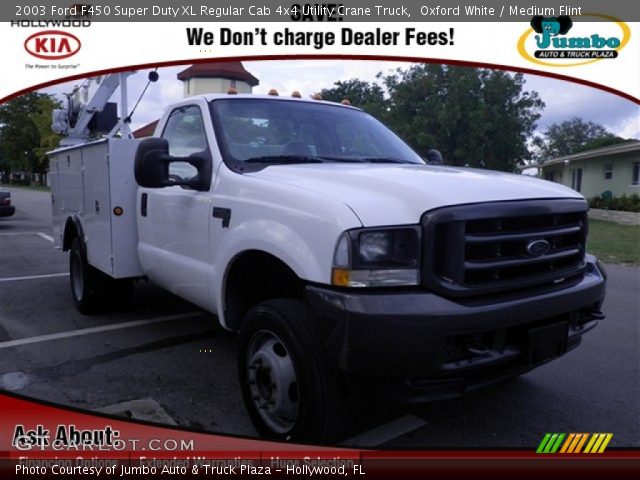 2003 Ford F450 Super Duty XL Regular Cab 4x4 Utility Crane Truck in Oxford White