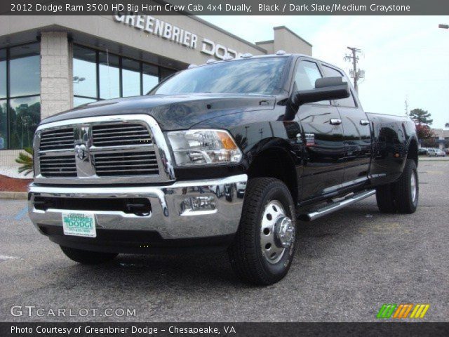 2012 Dodge Ram 3500 HD Big Horn Crew Cab 4x4 Dually in Black