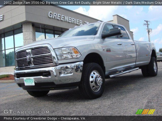 2012 Dodge Ram 3500 HD Big Horn Crew Cab 4x4 Dually in Bright Silver Metallic
