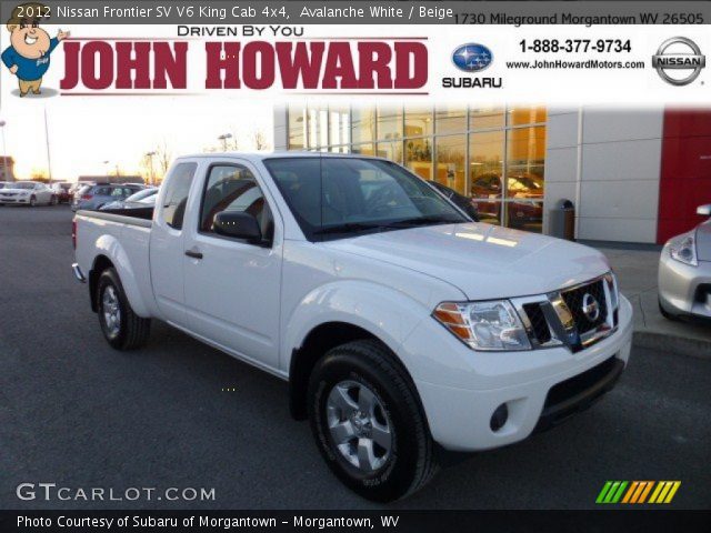 2012 Nissan Frontier SV V6 King Cab 4x4 in Avalanche White