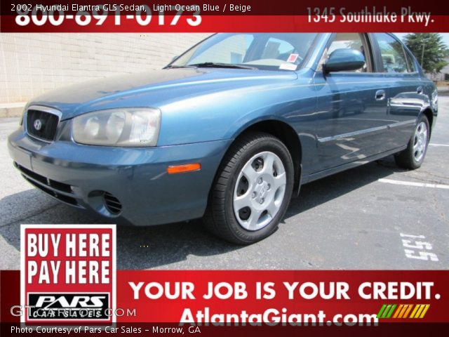 2002 Hyundai Elantra GLS Sedan in Light Ocean Blue