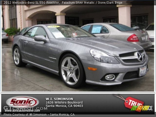 2012 Mercedes-Benz SL 550 Roadster in Paladium Silver Metallic