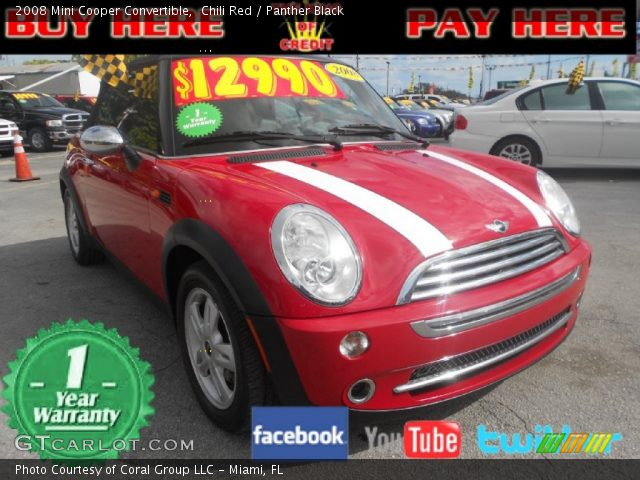 2008 Mini Cooper Convertible in Chili Red