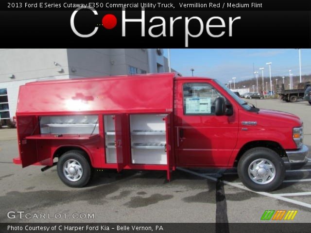 2013 Ford E Series Cutaway E350 Commercial Utility Truck in Vermillion Red