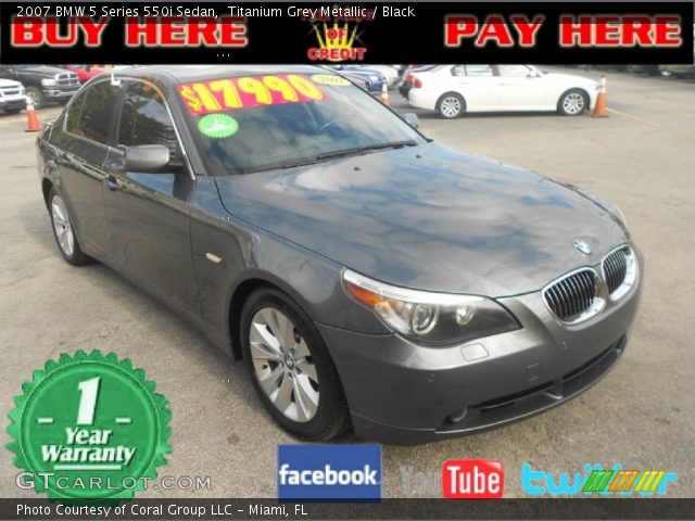 2007 BMW 5 Series 550i Sedan in Titanium Grey Metallic