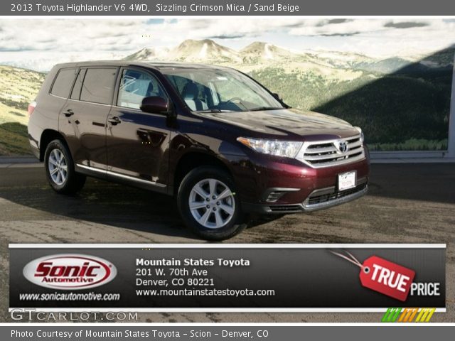 2013 Toyota Highlander V6 4WD in Sizzling Crimson Mica