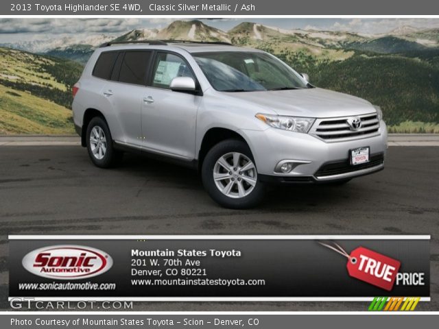 2013 Toyota Highlander SE 4WD in Classic Silver Metallic