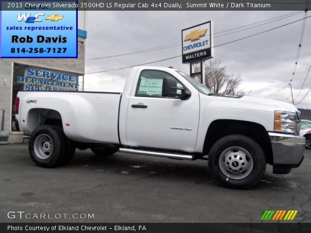 2013 Chevrolet Silverado 3500HD LS Regular Cab 4x4 Dually in Summit White