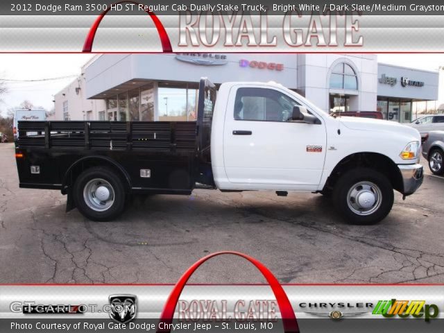 2012 Dodge Ram 3500 HD ST Regular Cab Dually Stake Truck in Bright White