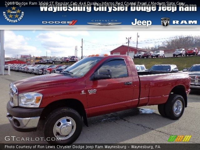 2008 Dodge Ram 3500 ST Regular Cab 4x4 Dually in Inferno Red Crystal Pearl