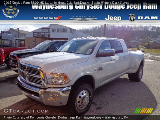 2012 Dodge Ram 3500 HD Laramie Mega Cab 4x4 Dually in Bright White