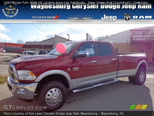 2012 Dodge Ram 3500 HD Laramie Crew Cab 4x4 Dually in Deep Cherry Red Crystal Pearl