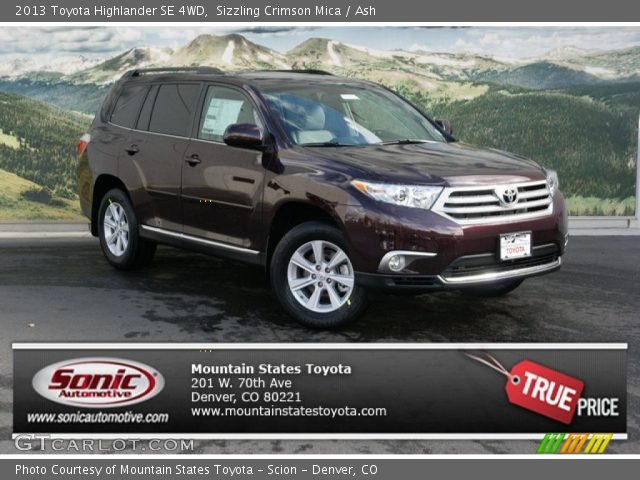 2013 Toyota Highlander SE 4WD in Sizzling Crimson Mica