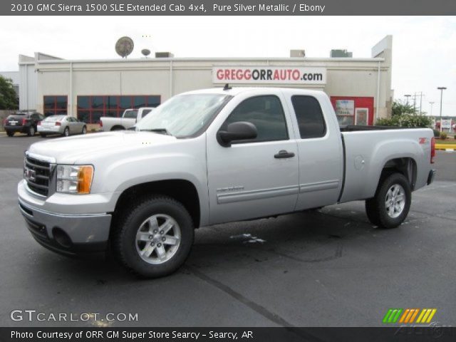 2010 GMC Sierra 1500 SLE Extended Cab 4x4 in Pure Silver Metallic