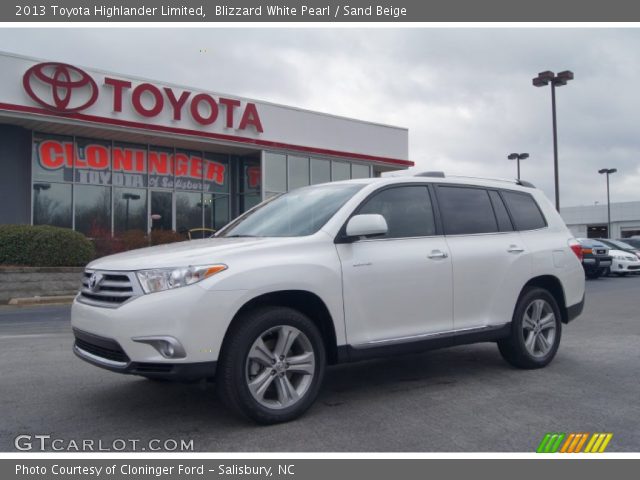2013 Toyota Highlander Limited in Blizzard White Pearl