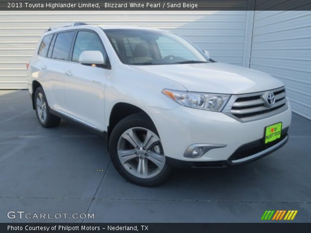 2013 Toyota Highlander Limited in Blizzard White Pearl