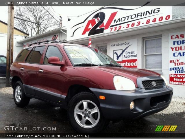2004 Hyundai Santa Fe GLS 4WD in Merlot Red