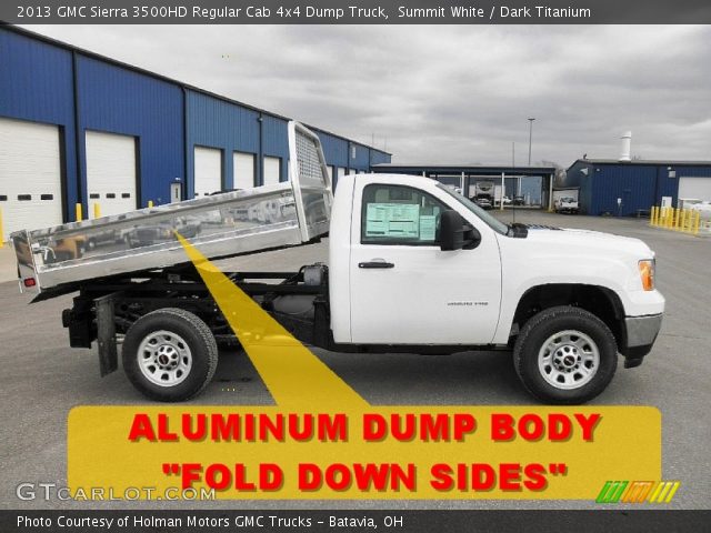 2013 GMC Sierra 3500HD Regular Cab 4x4 Dump Truck in Summit White