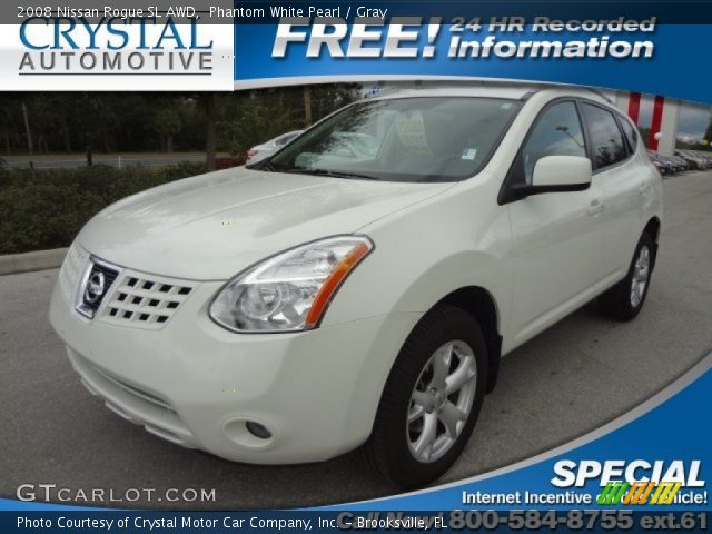 2008 Nissan Rogue SL AWD in Phantom White Pearl