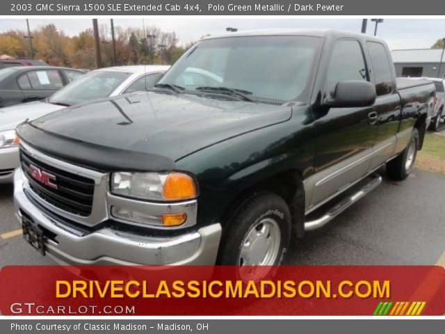 2003 GMC Sierra 1500 SLE Extended Cab 4x4 in Polo Green Metallic