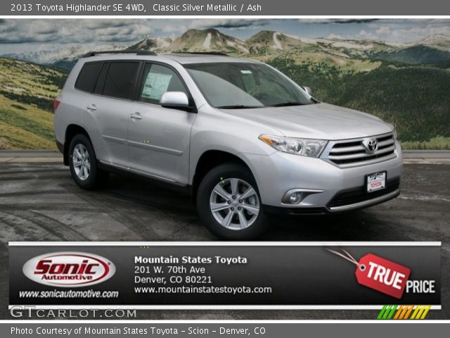 2013 Toyota Highlander SE 4WD in Classic Silver Metallic