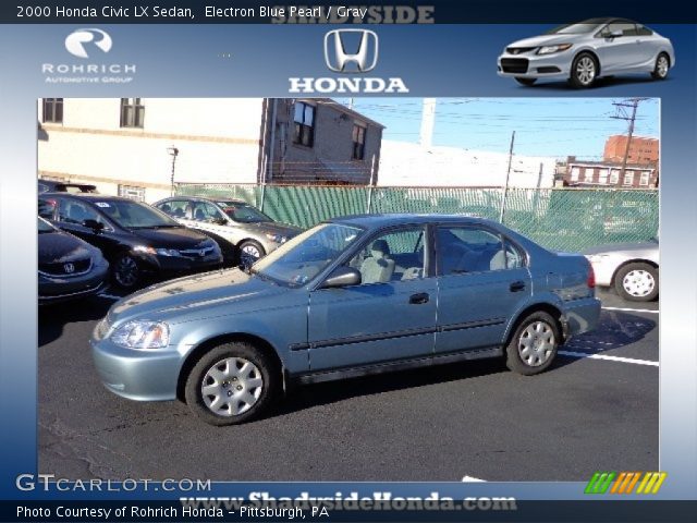 2000 Honda Civic LX Sedan in Electron Blue Pearl
