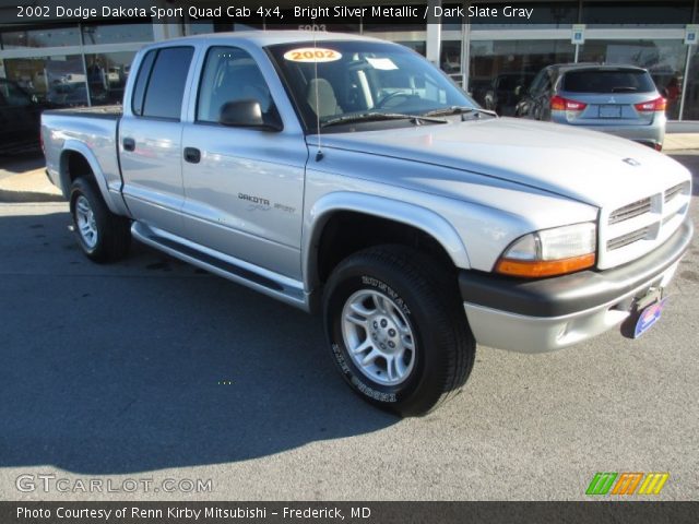 2002 Dodge Dakota Sport Quad Cab 4x4 in Bright Silver Metallic