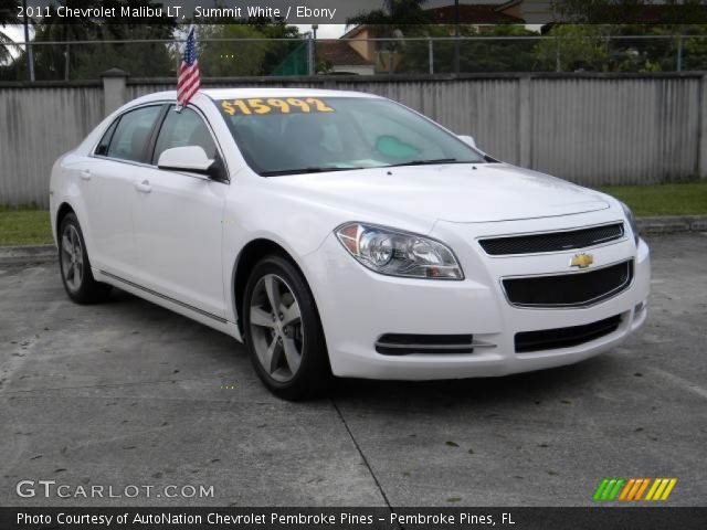 Summit White 2011 Chevrolet Malibu Lt Ebony Interior