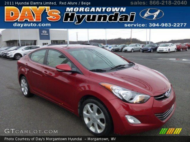 2011 Hyundai Elantra Limited in Red Allure