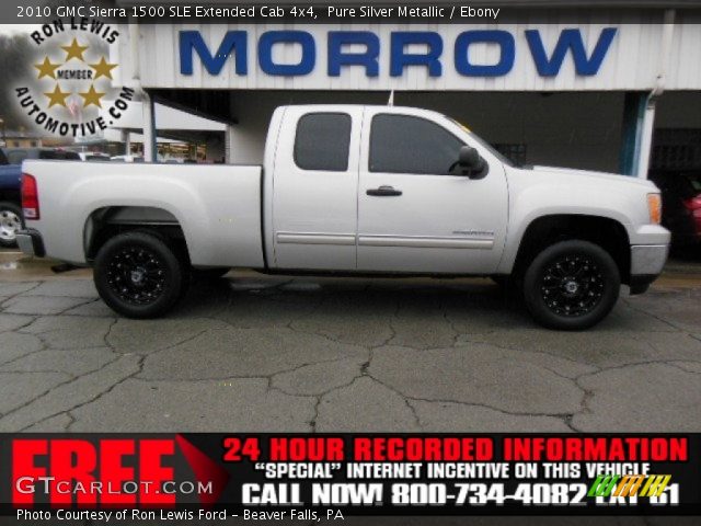 2010 GMC Sierra 1500 SLE Extended Cab 4x4 in Pure Silver Metallic