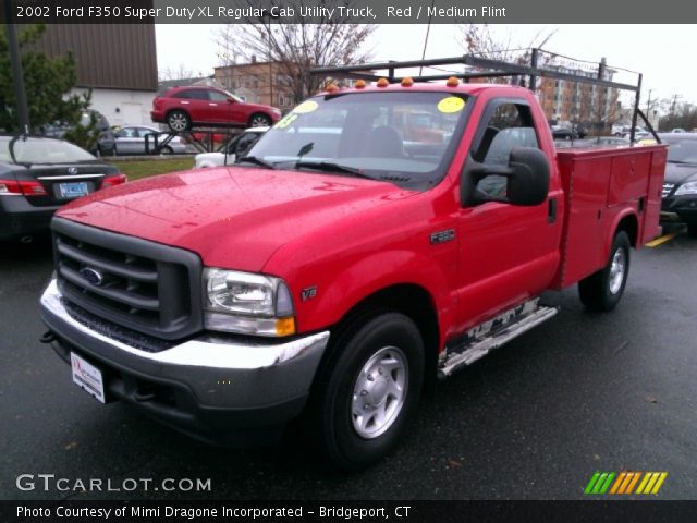 2002 Ford F350 Super Duty XL Regular Cab Utility Truck in Red