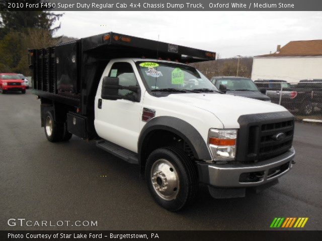 2010 Ford F450 Super Duty Regular Cab 4x4 Chassis Dump Truck in Oxford White