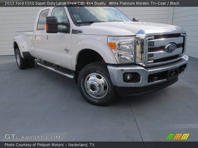2013 Ford F350 Super Duty Lariat Crew Cab 4x4 Dually in White Platinum Metallic Tri-Coat