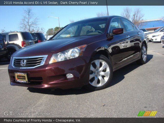 2010 Honda Accord EX-L V6 Sedan in Dark Cherry Pearl