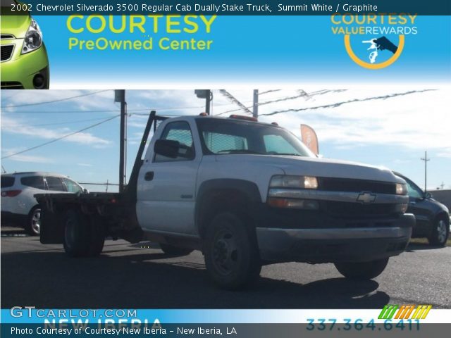 2002 Chevrolet Silverado 3500 Regular Cab Dually Stake Truck in Summit White