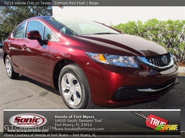 2013 Honda Civic LX Sedan in Crimson Red Pearl