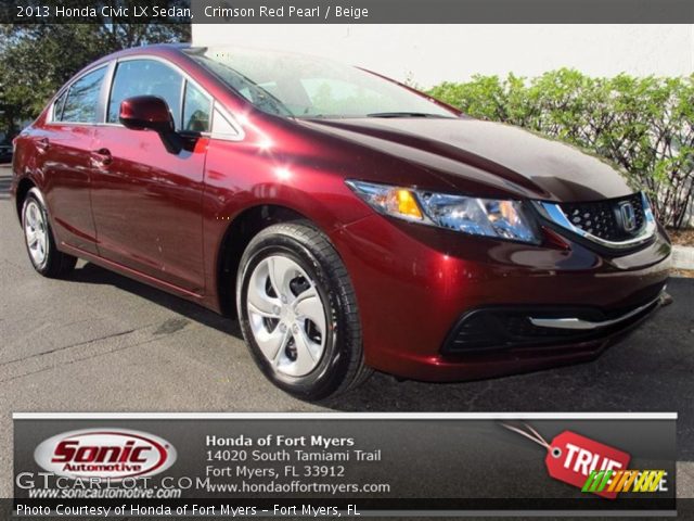 2013 Honda Civic LX Sedan in Crimson Red Pearl