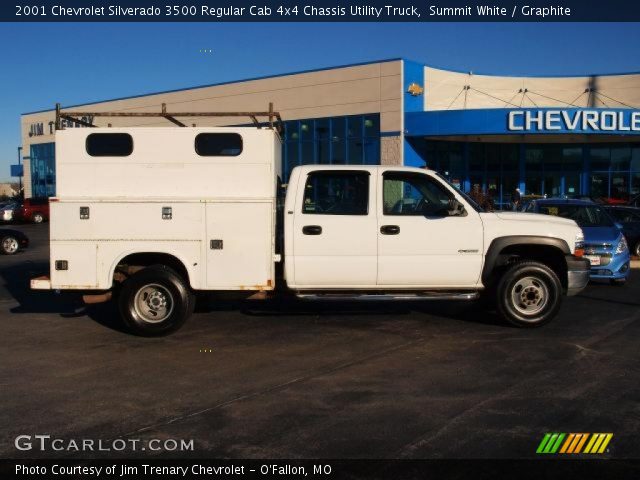 2001 Chevrolet Silverado 3500 Regular Cab 4x4 Chassis Utility Truck in Summit White