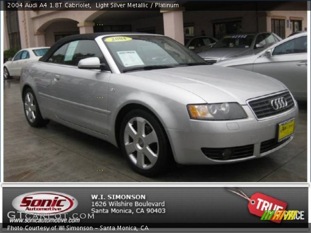 2004 Audi A4 1.8T Cabriolet in Light Silver Metallic