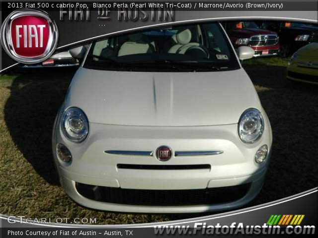 2013 Fiat 500 c cabrio Pop in Bianco Perla (Pearl White Tri-Coat)