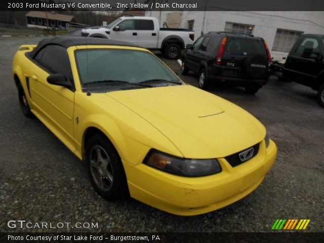 2003 Ford Mustang V6 Convertible in Zinc Yellow