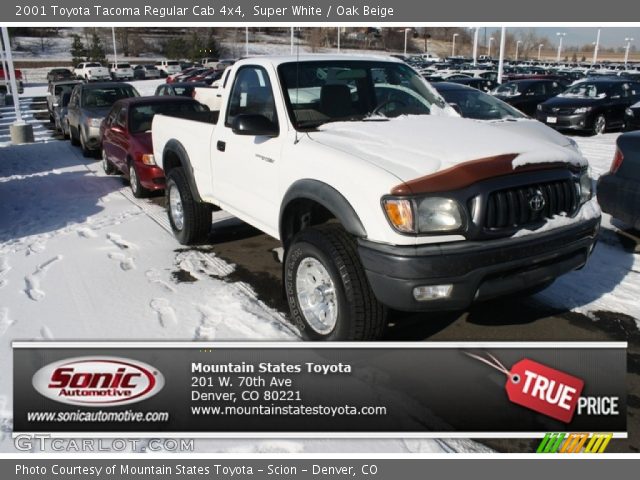 2001 Toyota Tacoma Regular Cab 4x4 in Super White