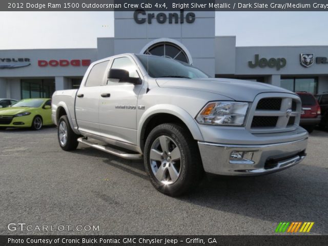 2012 Dodge Ram 1500 Outdoorsman Crew Cab 4x4 in Bright Silver Metallic