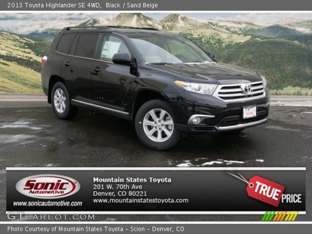 2013 Toyota Highlander SE 4WD in Black