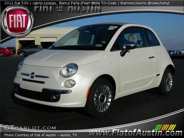 2013 Fiat 500 c cabrio Lounge in Bianco Perla (Pearl White Tri-Coat)