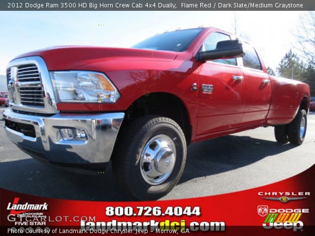 2012 Dodge Ram 3500 HD Big Horn Crew Cab 4x4 Dually in Flame Red