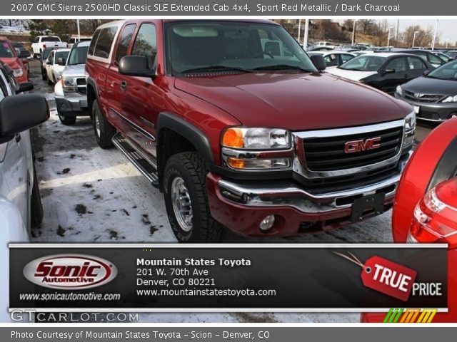2007 GMC Sierra 2500HD Classic SLE Extended Cab 4x4 in Sport Red Metallic