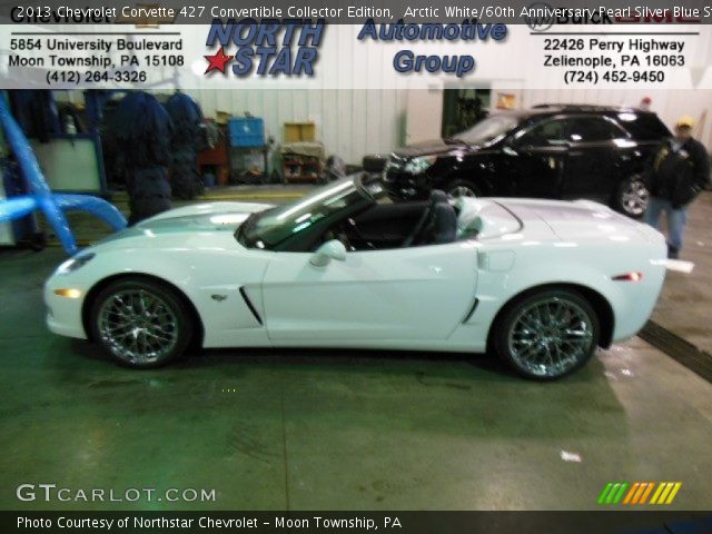2013 Chevrolet Corvette 427 Convertible Collector Edition in Arctic White/60th Anniversary Pearl Silver Blue Stripes