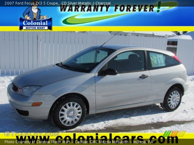 2007 Ford Focus ZX3 S Coupe in CD Silver Metallic